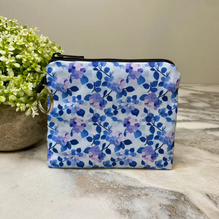 Floral Purple Hydrangea - Mini Coin Purse Keyring