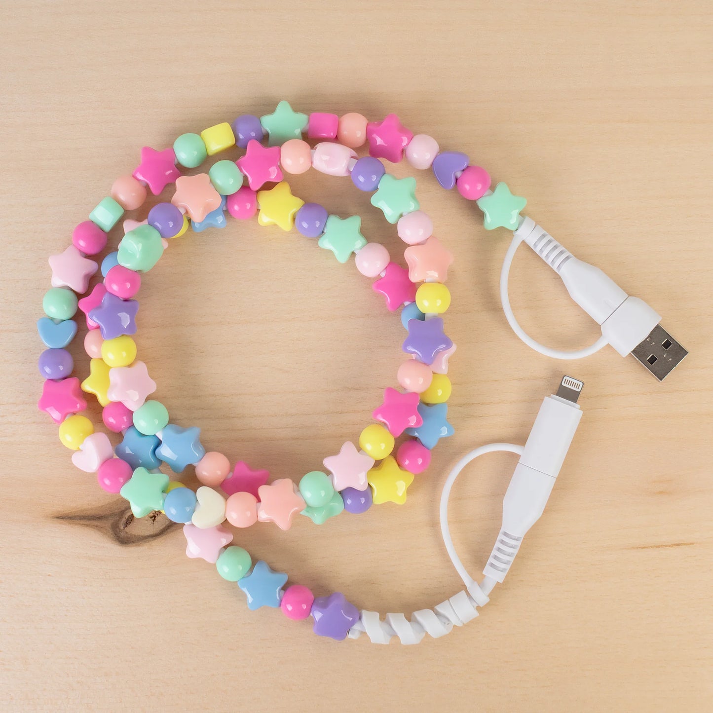 4-in-1 Beaded Charging Cable - Shaped Multi