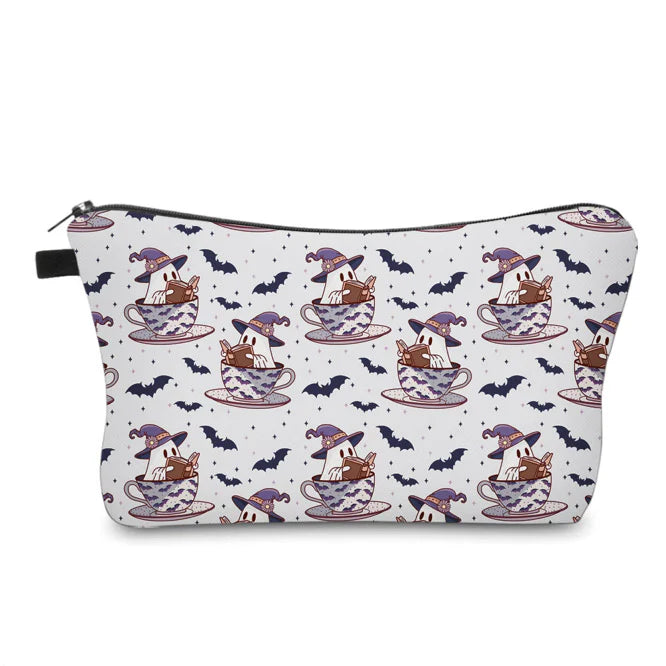 Halloween Fall - Ghost Book Tea Cup Water Resistant Pouch