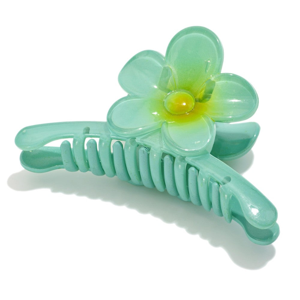 Two Tone Flower Claw Hair Clip - Mint
