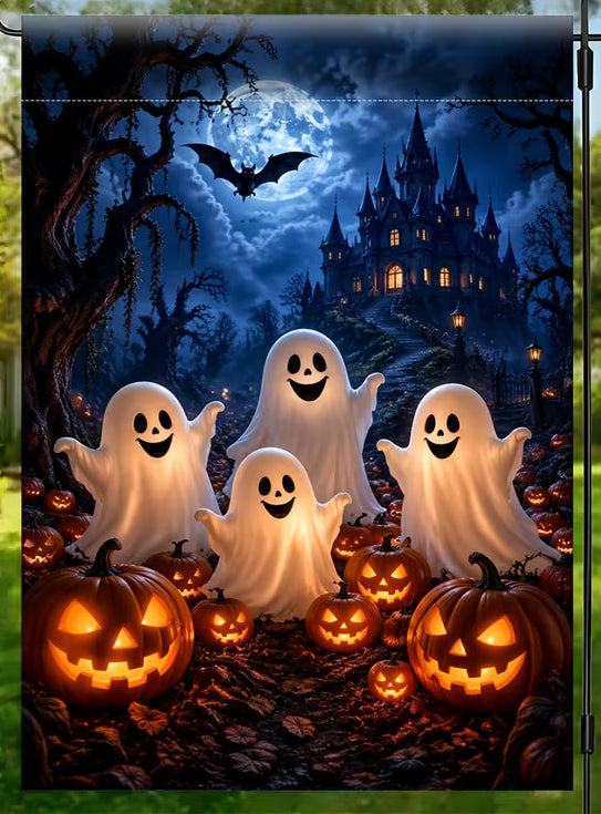 Happy Ghost Garden Flag