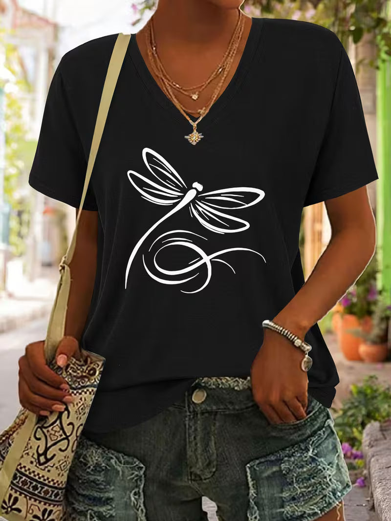 Women's Dragonfly Vinyl Graphic T-Shirt