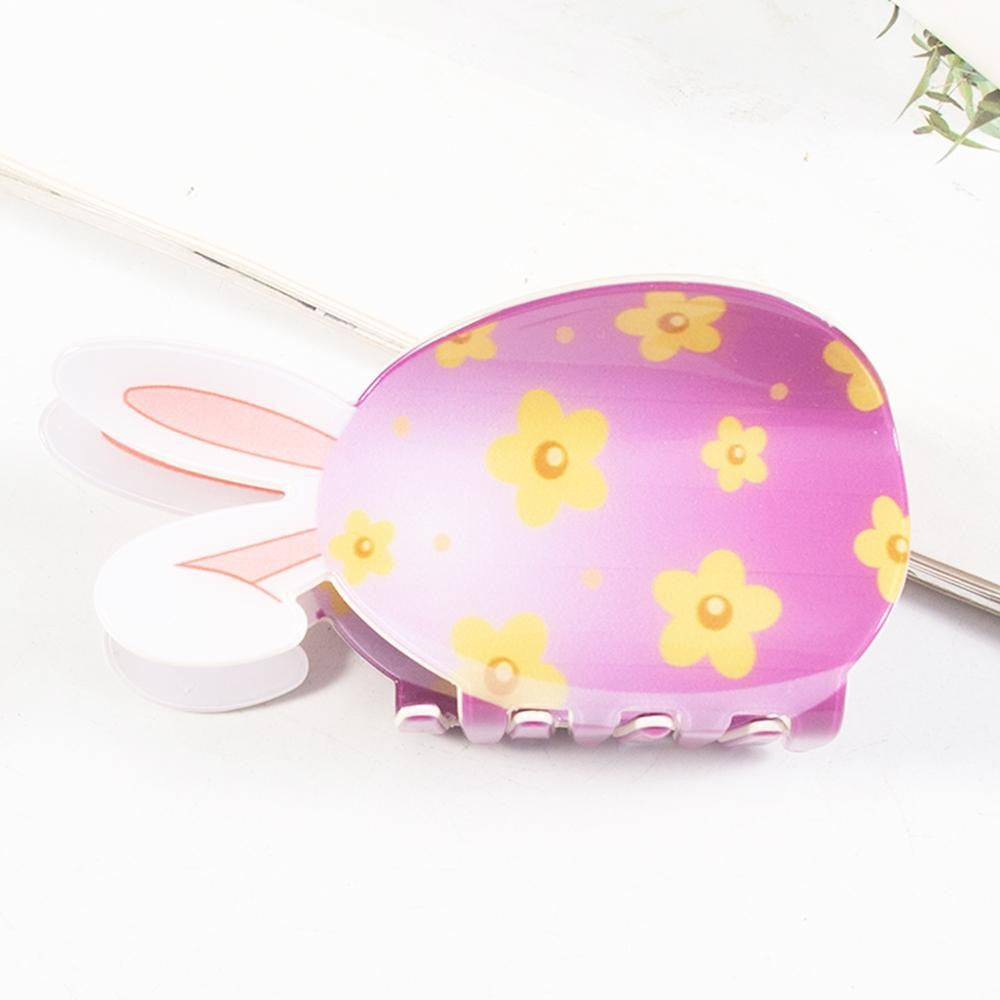 Easter Egg With Bunny Ears Claw Hair Clip - Purple