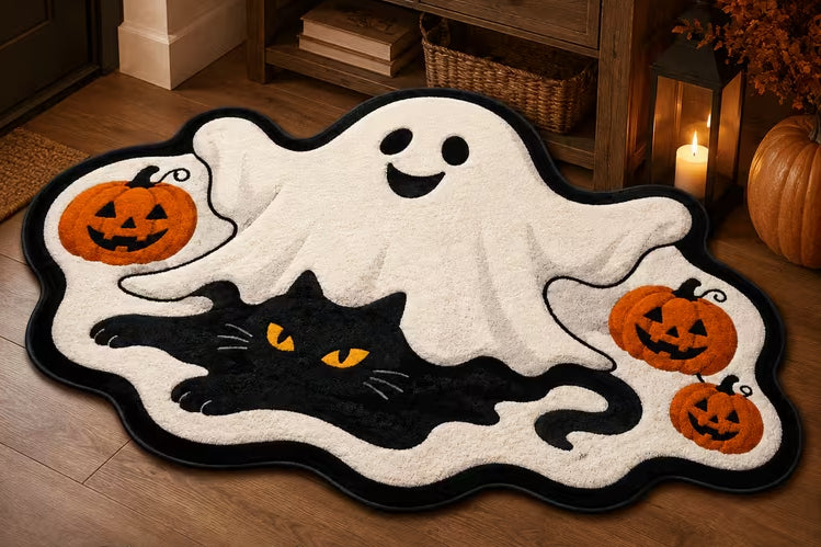 Preorder Black Cat & Ghost Shaped Bath/Bedroom/Kitchen Rug