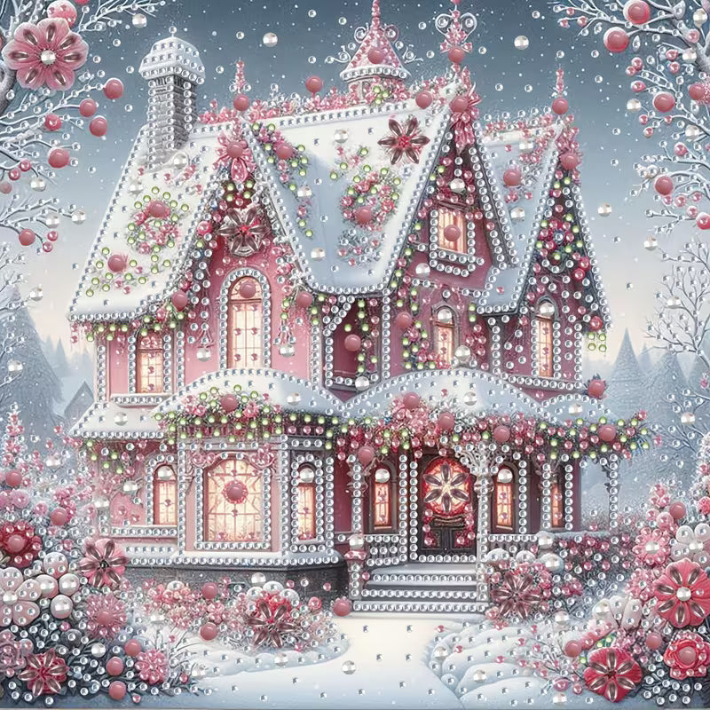 Preorder Pink House Diamond Art Painting Kit