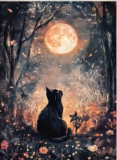 Preorder Full Moon Cat Diamond Art Painting Kit