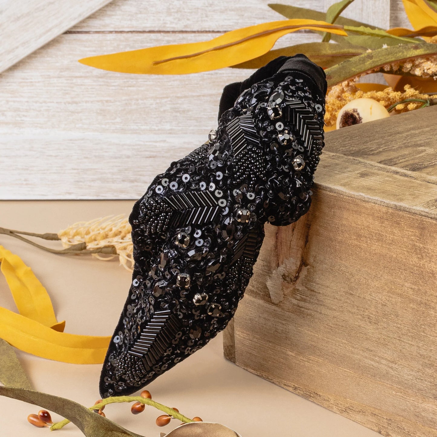 Beaded Headband - Black