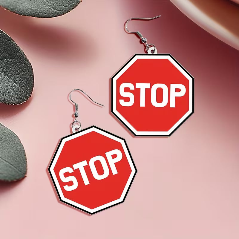 Stop Sign Earrings
