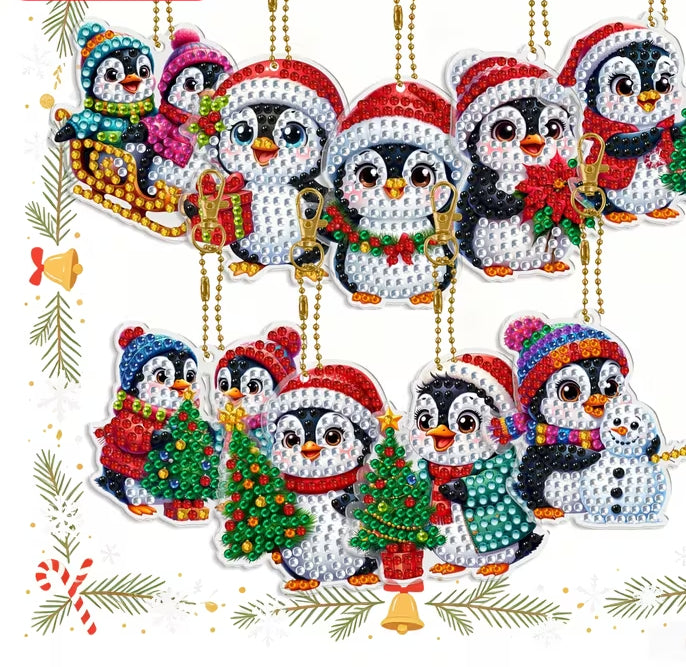 Preorder 10 Penguin Diamond Art Keychains