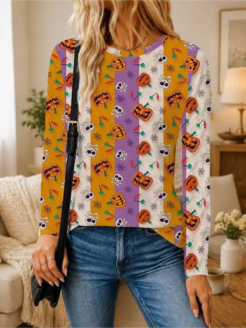 Preorder Striped Halloween Long Sleeve Shirt