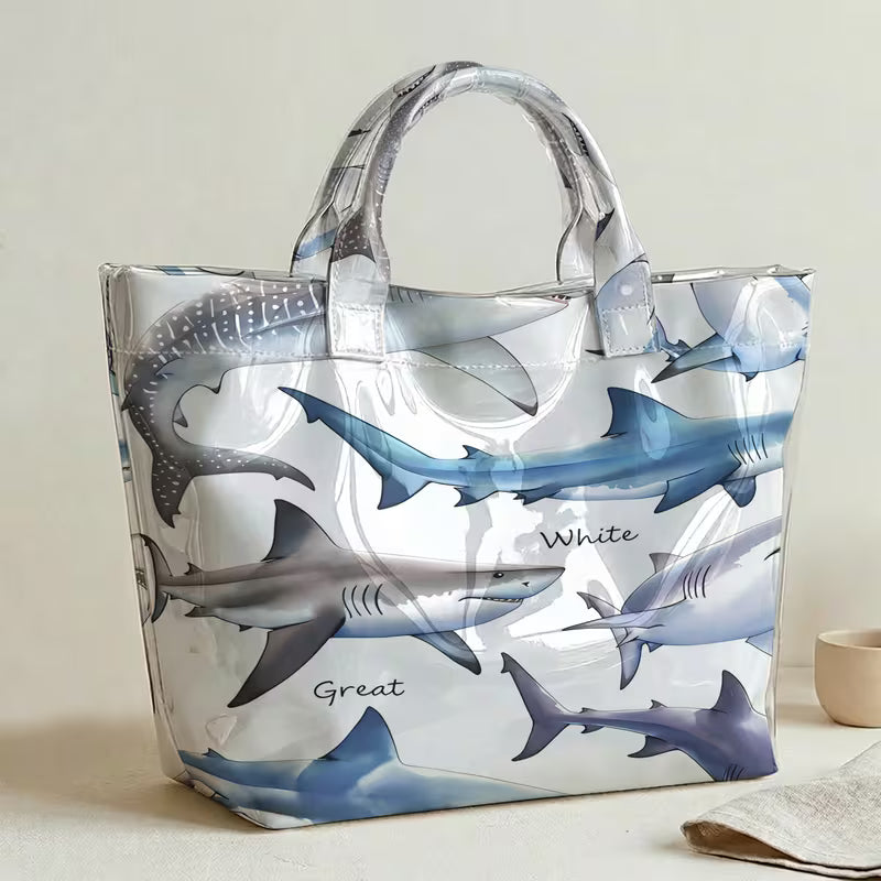 Glossy PVC Shark Tote Bag