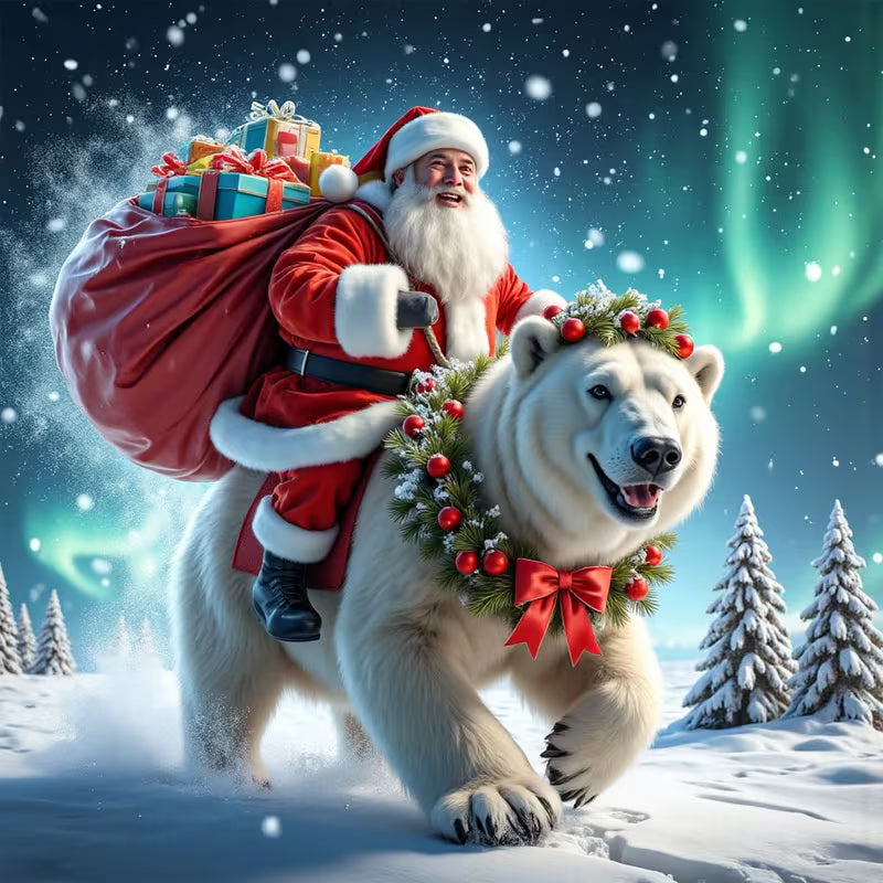 Preorde Santa & Bear Diamond Art Painting Kit