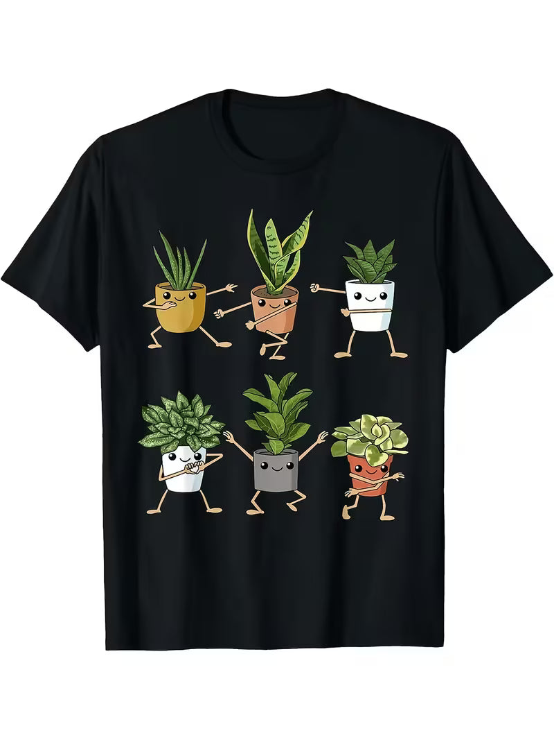 Unisex Dancing Plants Vinyl Graphic T-Shirt