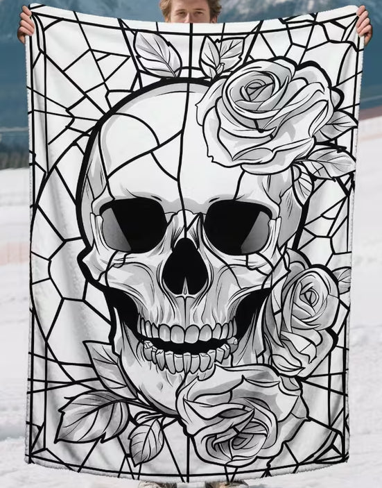 DIY Coloring Blanket - Skull