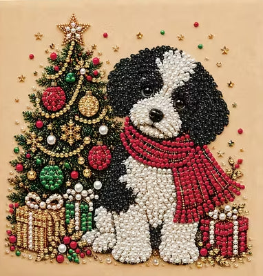 Preorder Puppy with Scarf Pearl Painting Kit