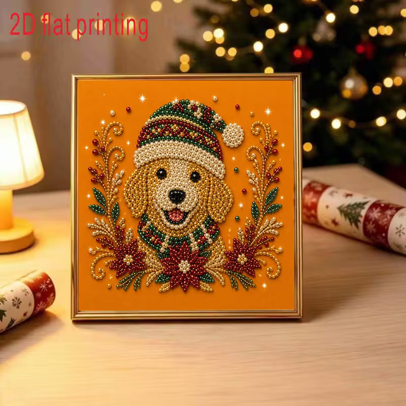 Christmas Dog Pearl Diamond Art Painting Kit