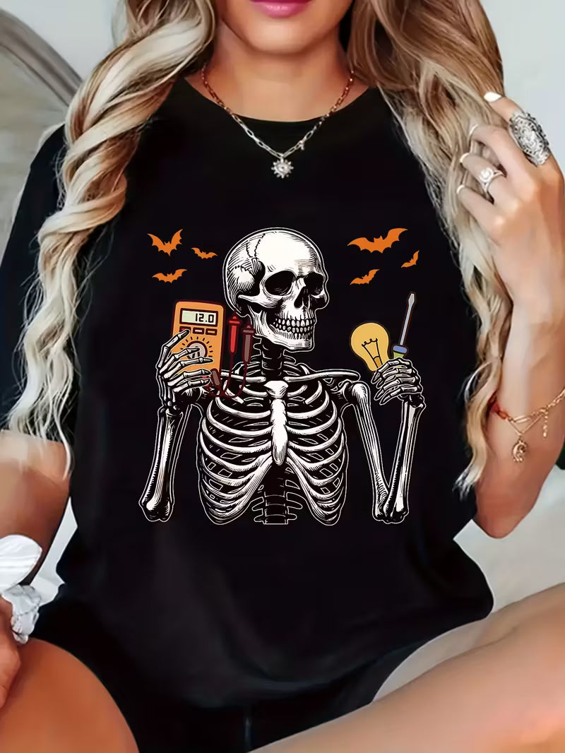 Preorder Women's Plus Size Skelton & Bats T-Shirt