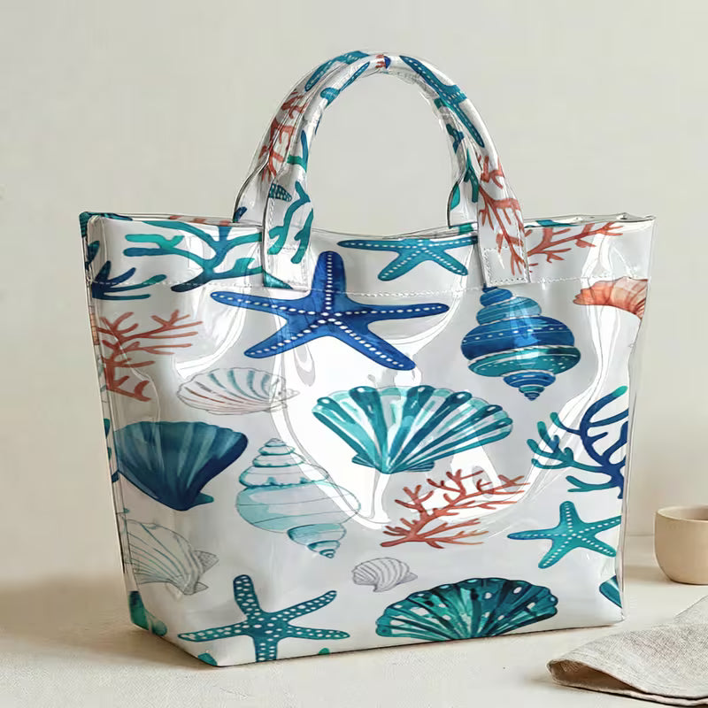 Glossy PVC Shells Tote Bag