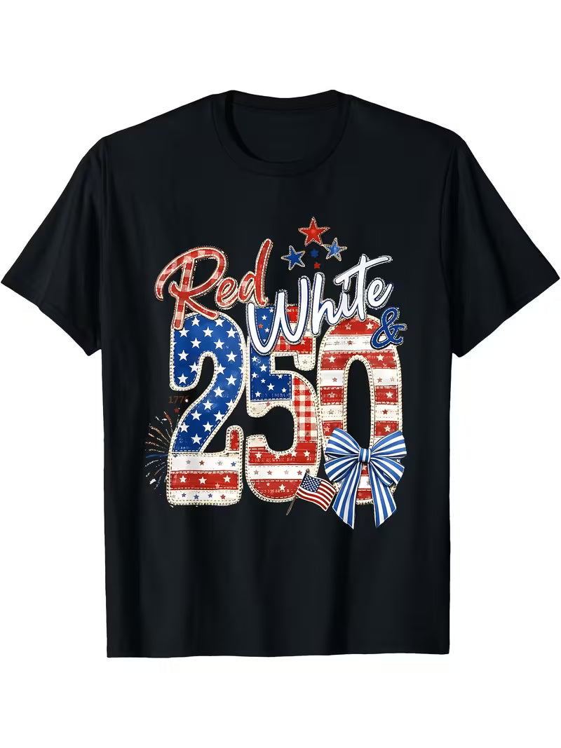 Unisex Red. White & 250 Vinyl Graphic T-Shirt