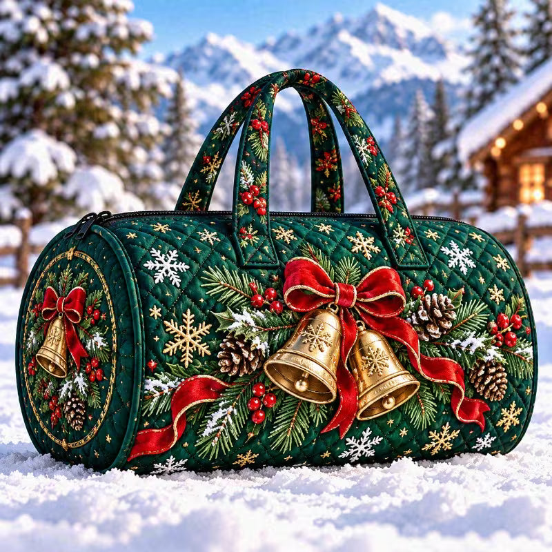 HOLIDAY SPECIAL! Christmas Bells Weekender Quilted Duffle PREORDER
