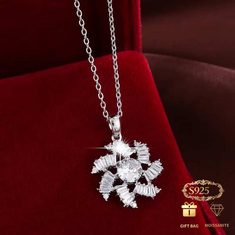 925 Silver Moisanite Sun Necklace
