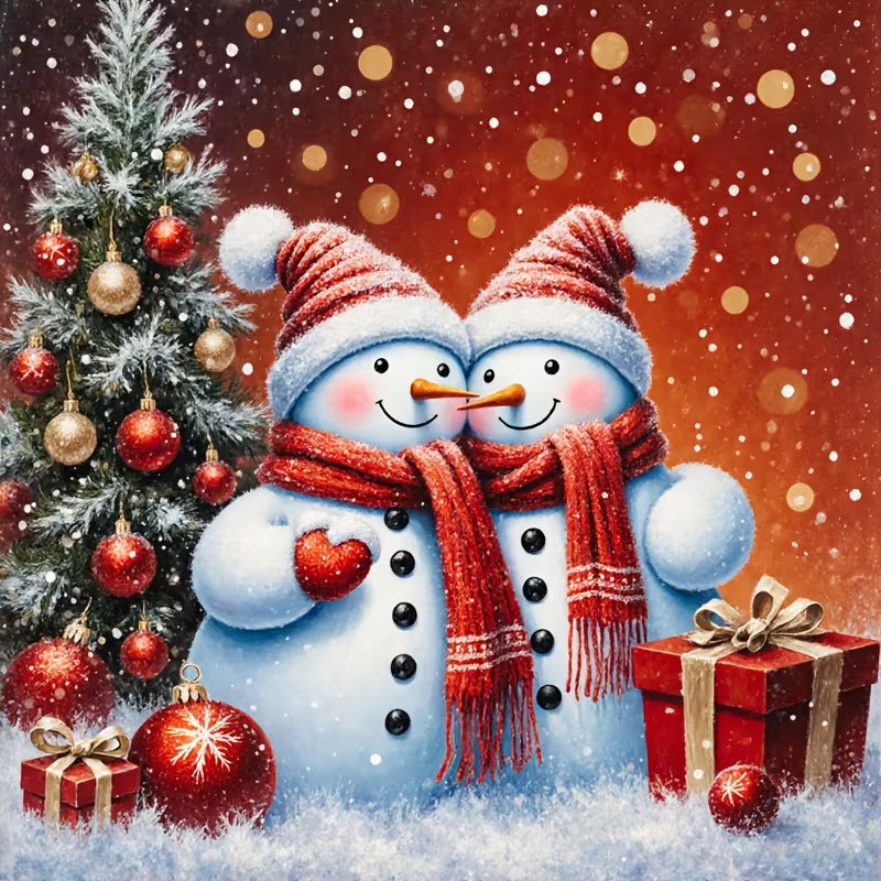 Red Snowman Diamond Art