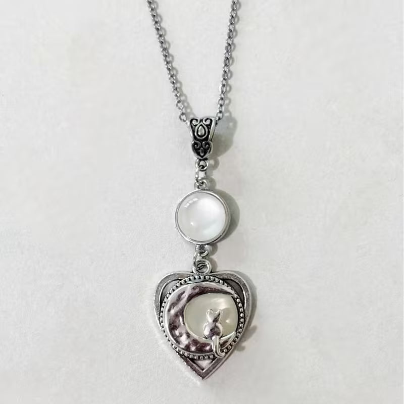 Moonstone Cat Necklace