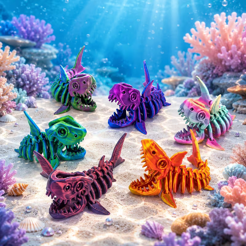 Mystery Color 3D Shark Skelton Fidget