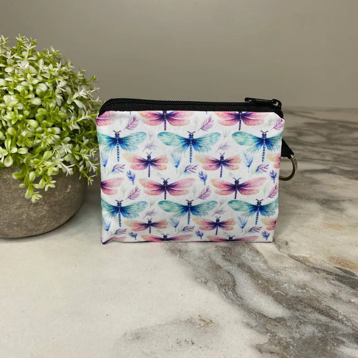 Dragonfly Watercolor - Mini Coin Purse Keyring