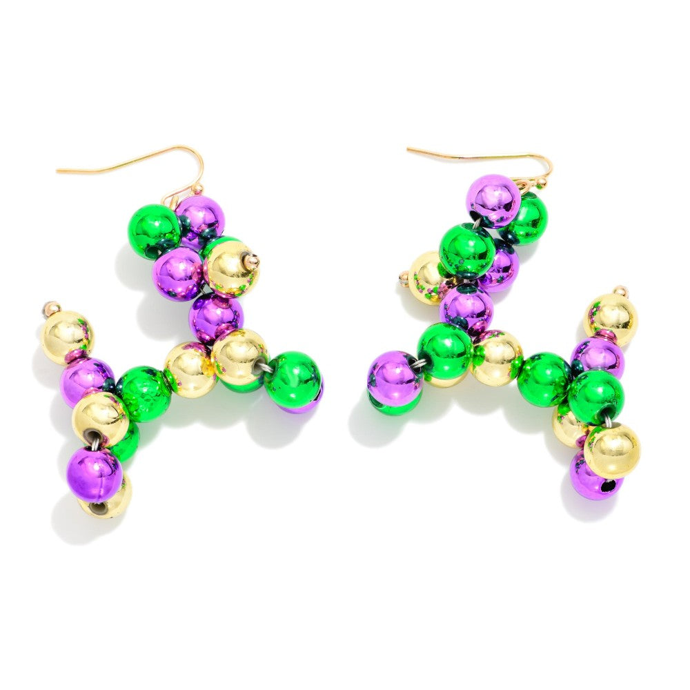 Mardi Gras Beaded Balloon Dog Earring