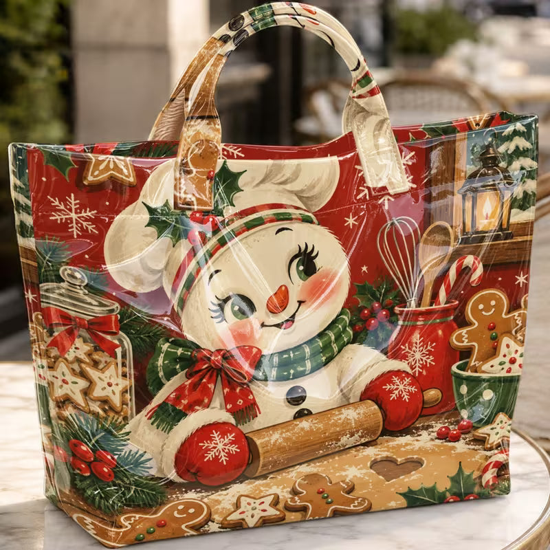 Glossy PVC Snoman Baker Tote Bag