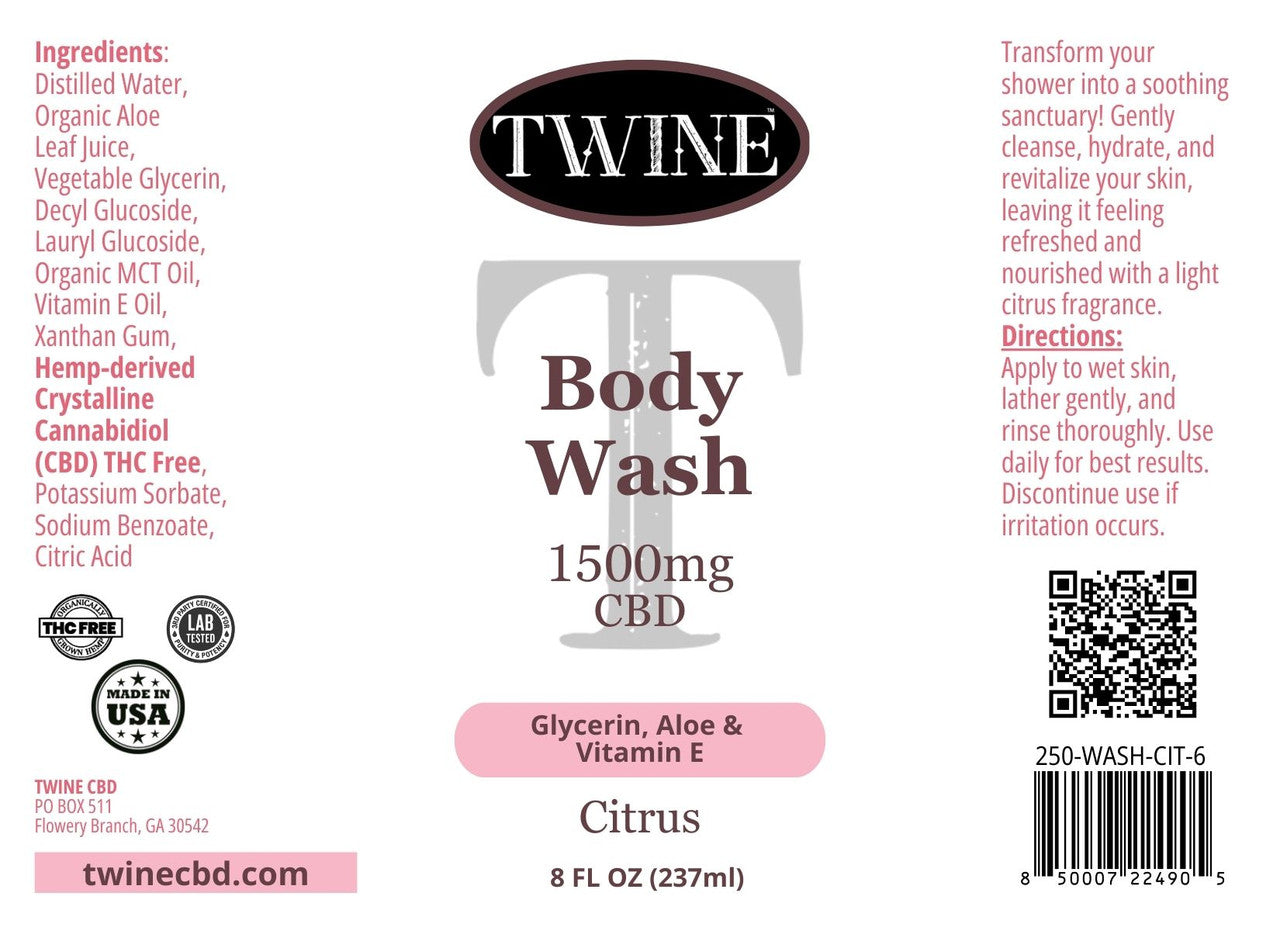 Body Wash with Glycerin, Aloe and Vitamin E - 8oz Citrus