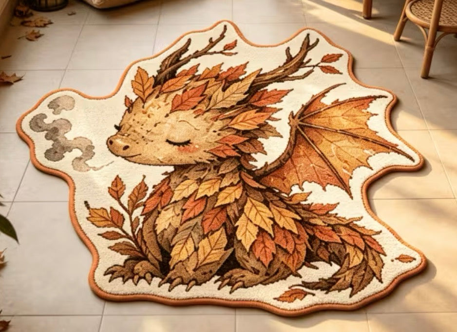 Preorder Leaf Dragon Shaped Bath/Bedroom/Kitchen Rug