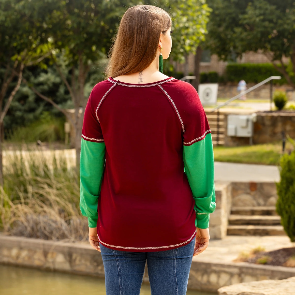 Sunshine & Rodeo Color Block Long Sleeve Top