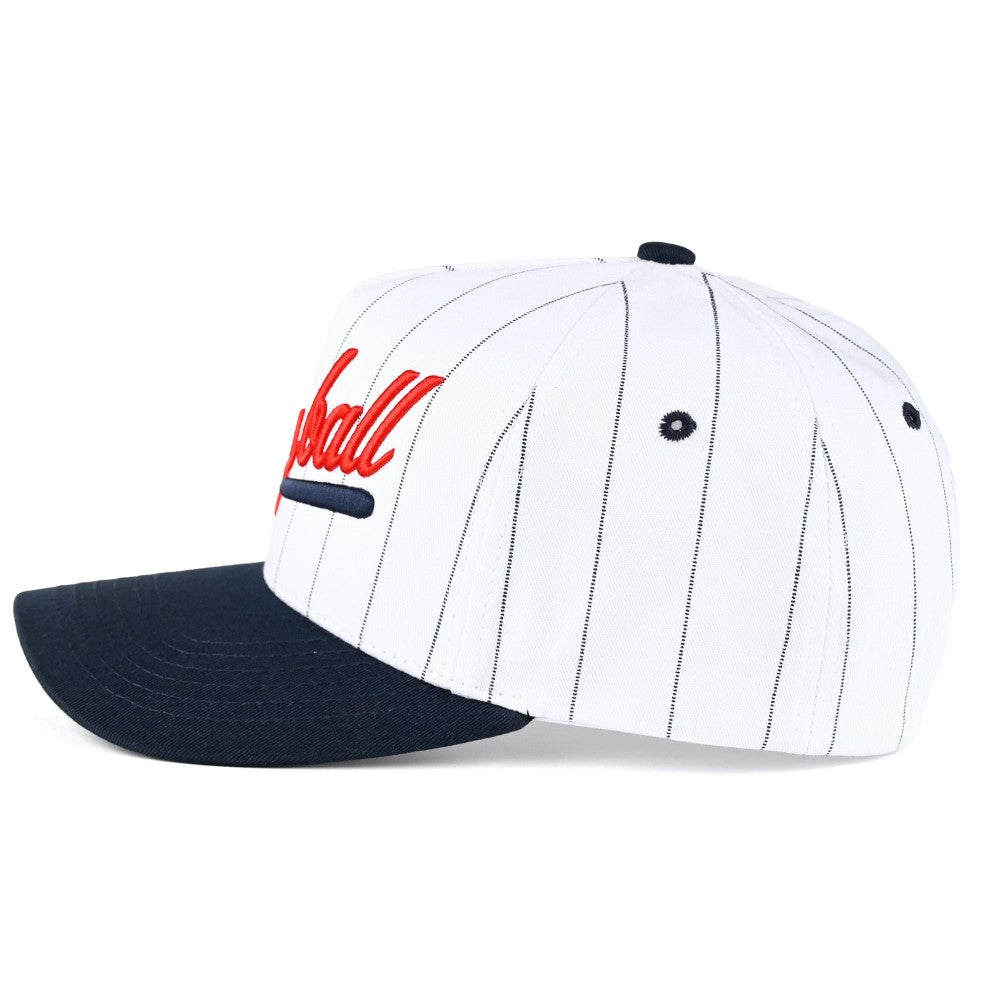 C.C TCM0077 Two Tone & Pin Stripe Embroidered "Play Ball" Baseball Cap