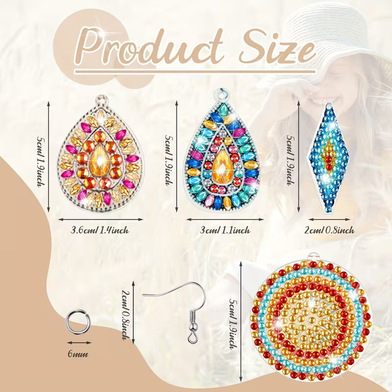 Preorder 4 Geometric Pattern Diamond Art Earrings