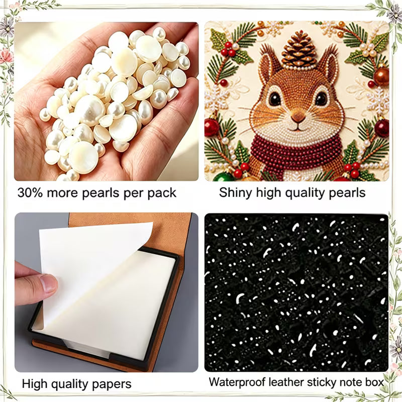 Christmas Squirel Note Box Pearl Painting Kit