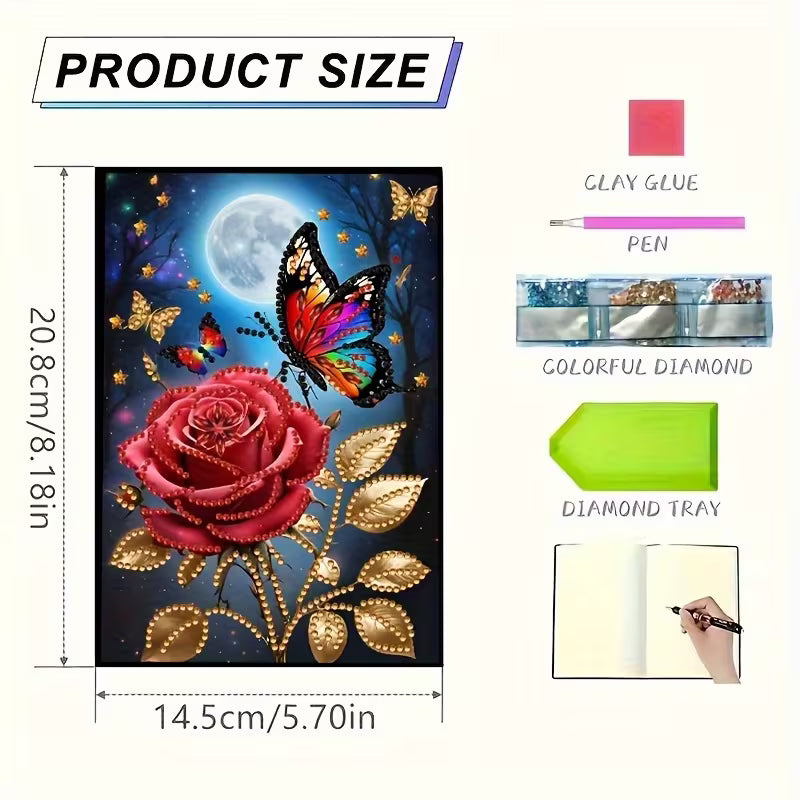 Preorder Butterfly & Rose Diamond Art Notebook