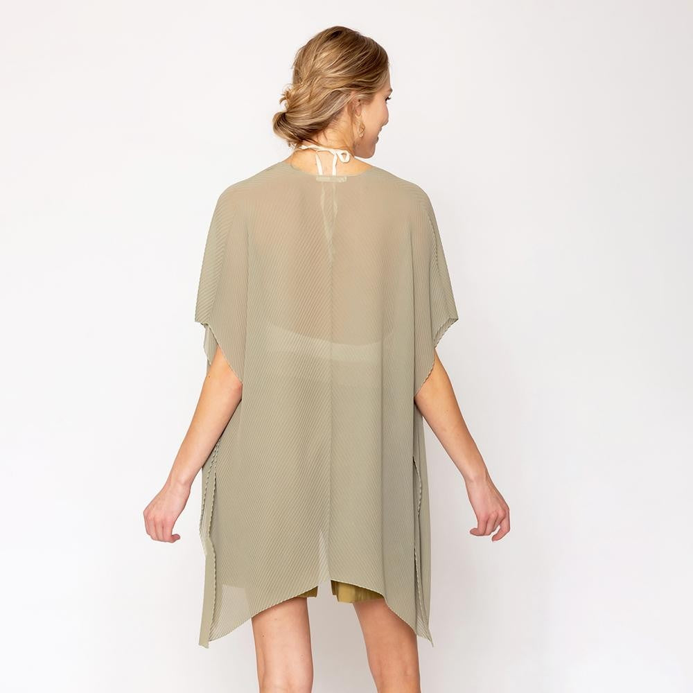 Do Everything In Love Solid Chiffon Ruana - Olive
