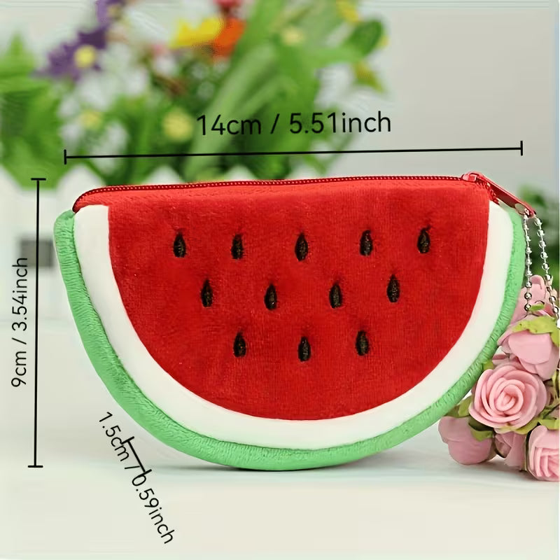 Plush Watermelon Coin Purse Keychain
