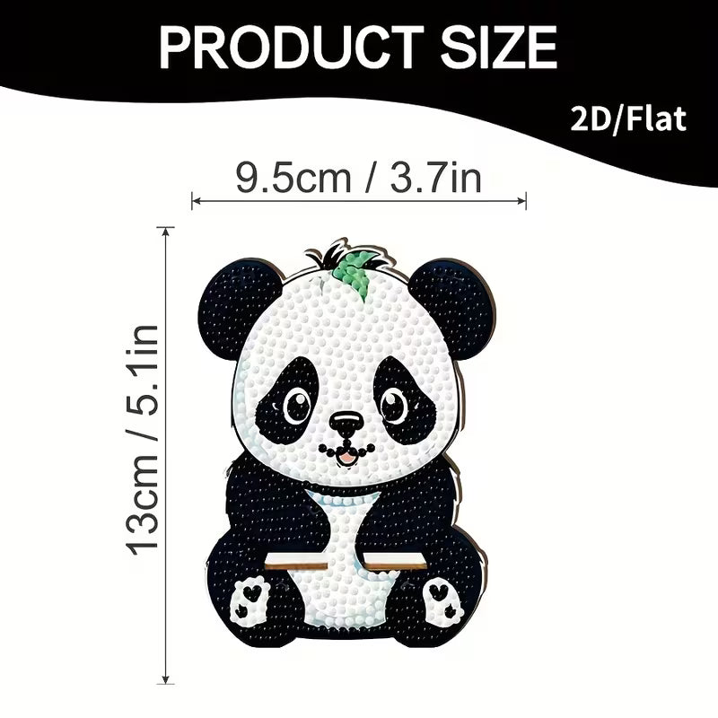Preorder Wooden Panda Bear Diamond Art Phone Stand