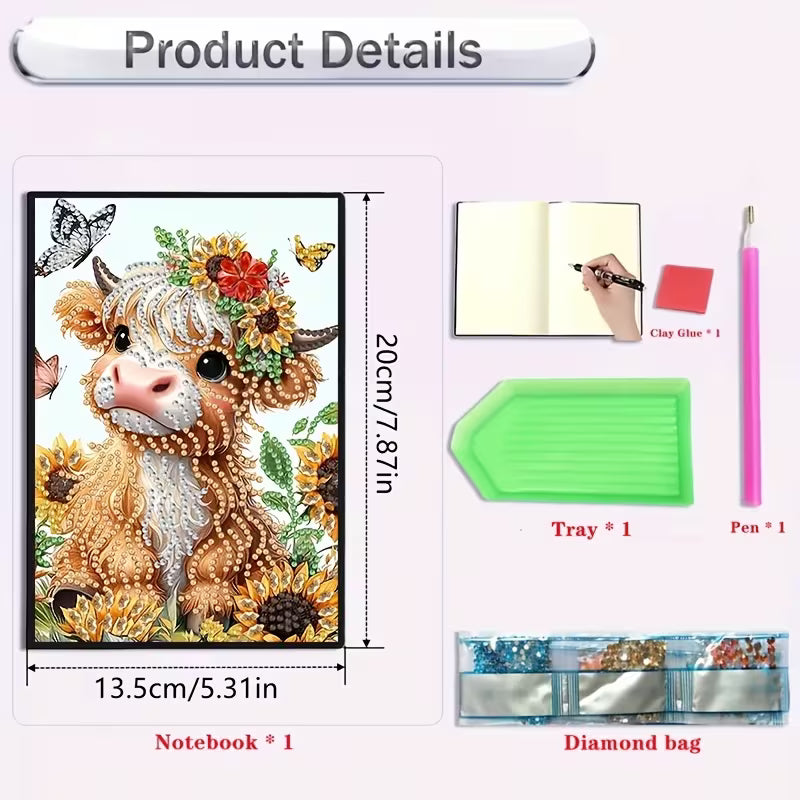 Preorder Cow Diamond Art Notebook