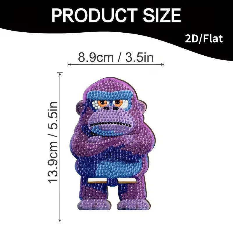 Preorder Wooden Gorilla Diamond Art Phone Stand