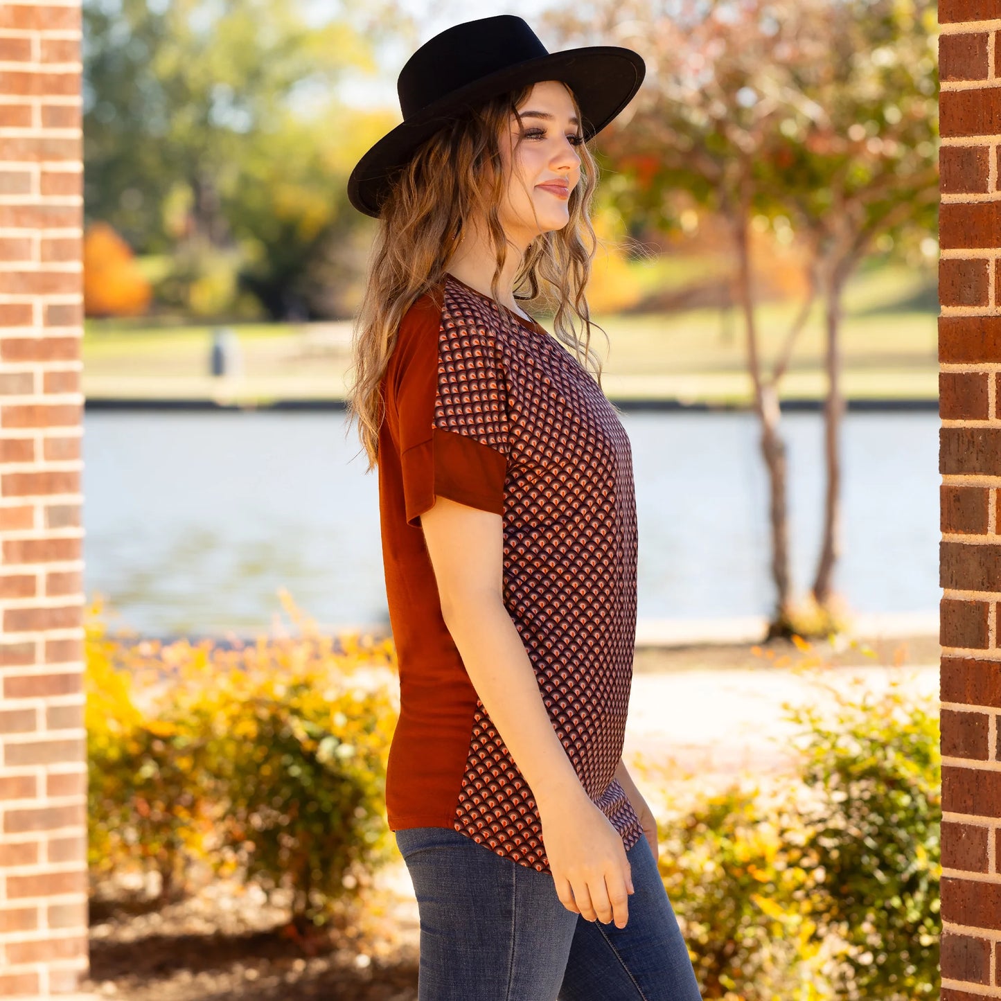 Multi Leopard Patch Print Half Sleeve Top
