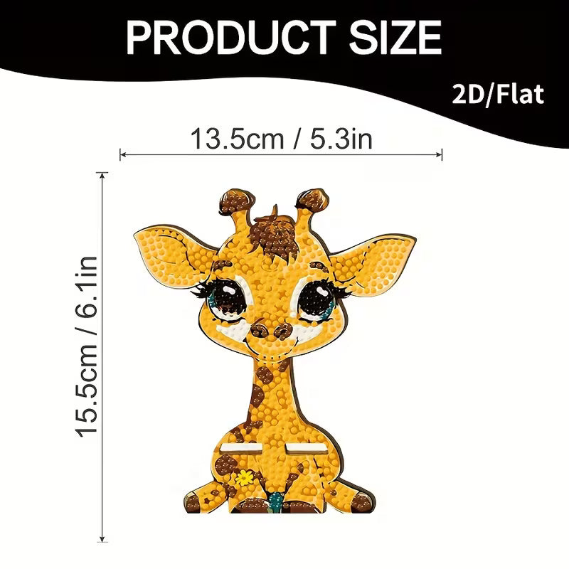 Preorder Wooden Giraffe Diamond Art Phone Stand