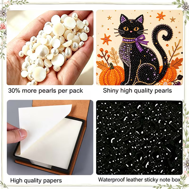 Black Cat Note Box Pearl Painting Kit