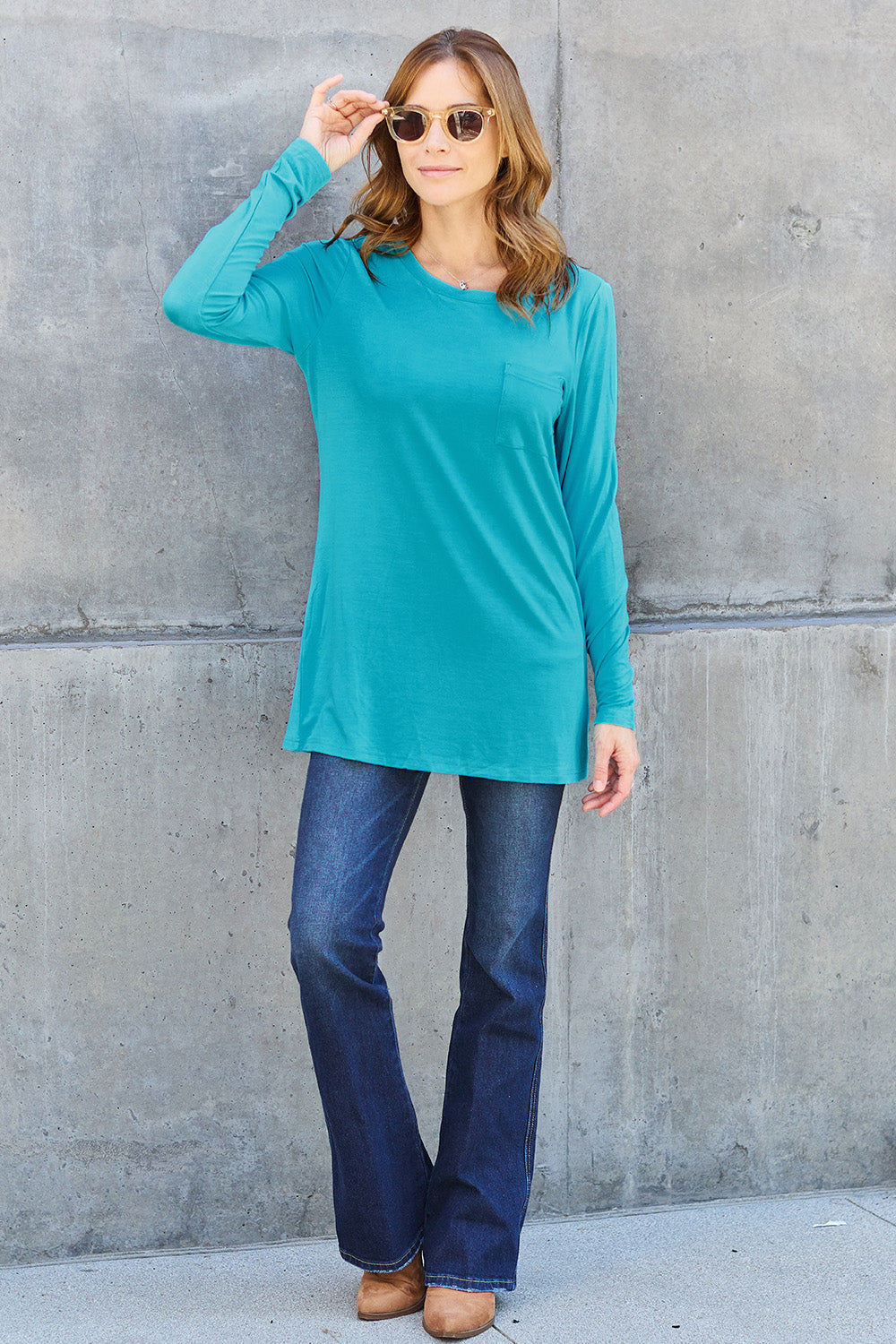 New Year DOORBUSTER Basic Bae Full Size Round Neck Long Sleeve Top