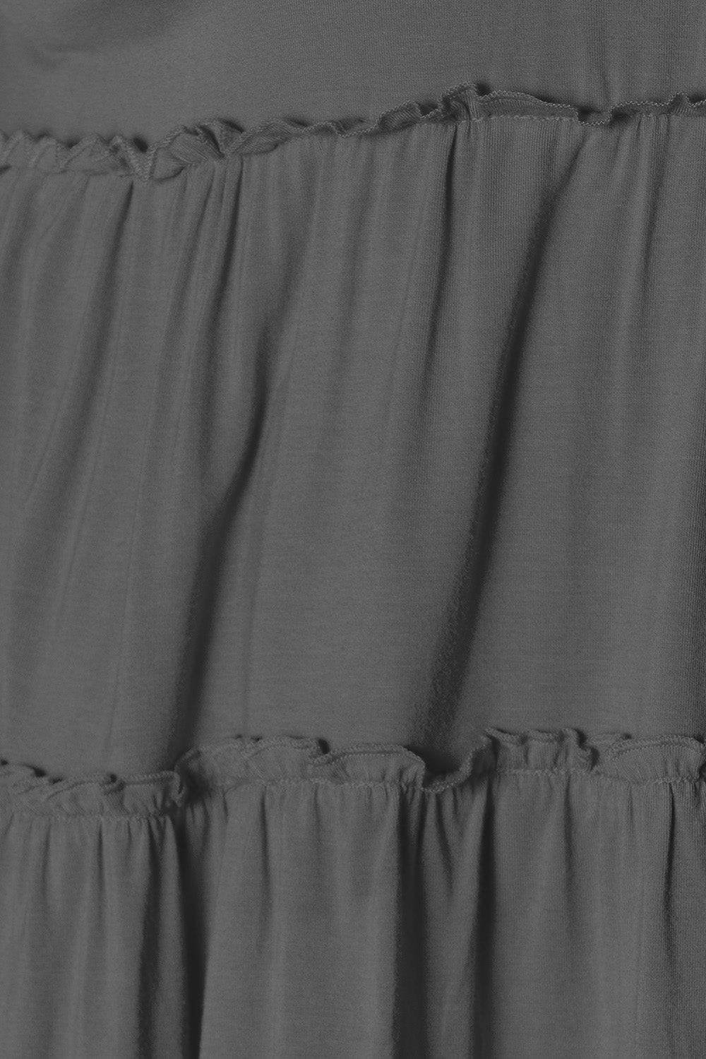 DoorBuster Double Take Half Button Long Sleeve Ruffle Hem Blouse