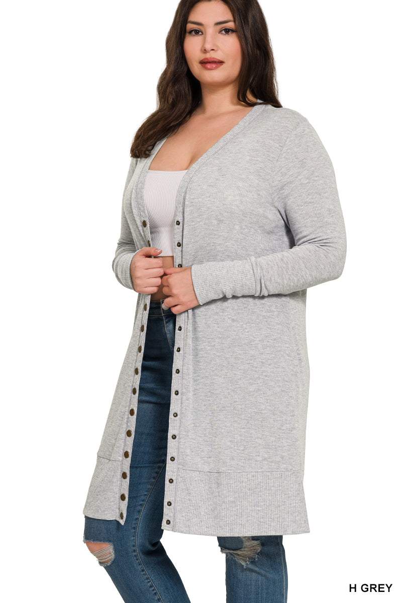 Snap Button Sweater Cardigan