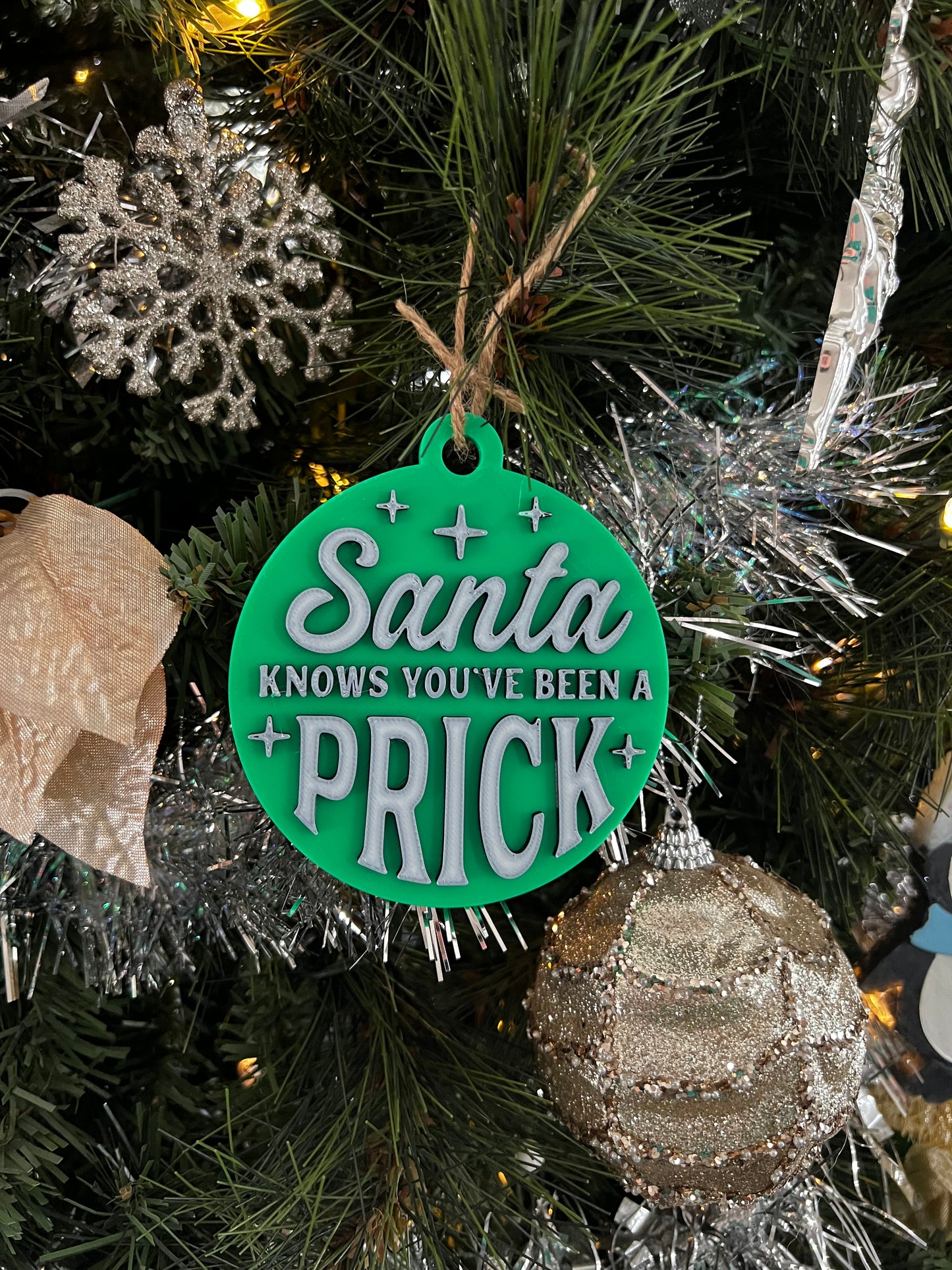 Made by Mike: Santa Knows You’ve Been A Prick 3D Printed Ornament